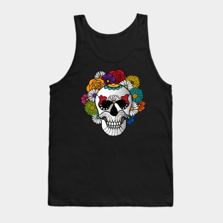 Dark Curly Sugar Skull Tank Top